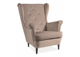 Кресло LADY VELVET беж BLUVEL 28 / венге LADYV28